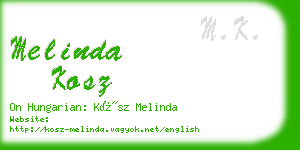 melinda kosz business card